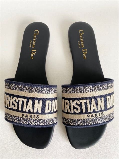 dior fuzzy slides|Dior designer sandals.